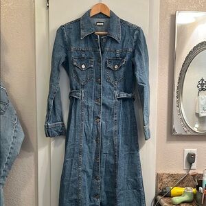 Denim Longline Billy the Kid Button-Up Coat